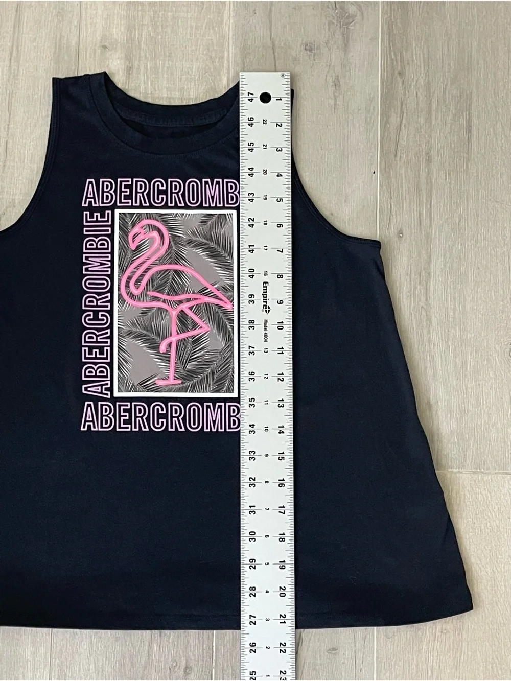 Abercrombie Kids Flamingo Graphic Tank Top Black Sleeveless Shirt Girls 11/12